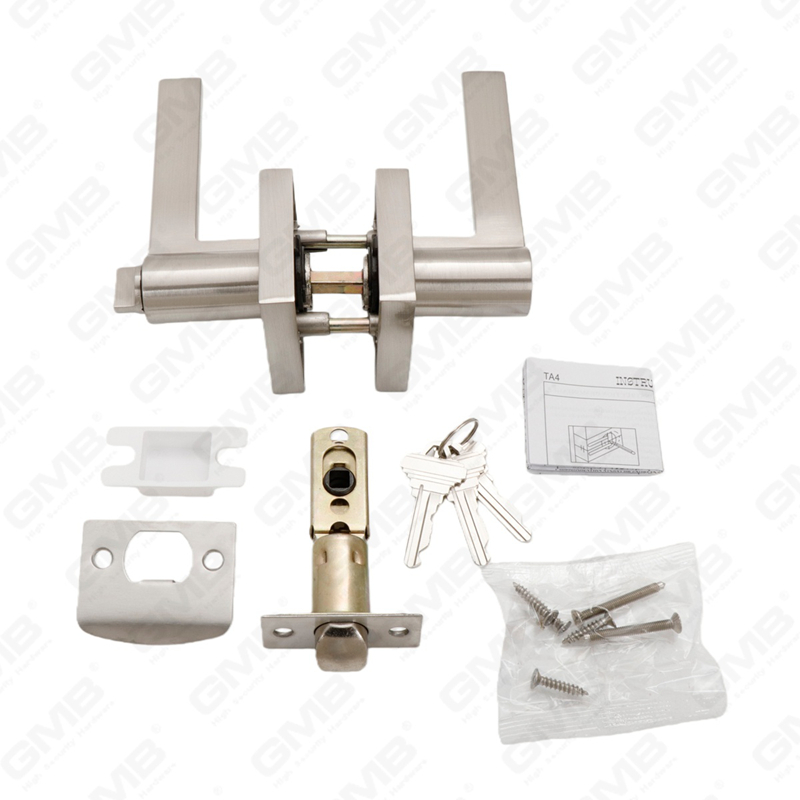 Serie de cerraduras de puerta con palanca tubular de alta resistencia, cerradura de manija de puerta de entrada con roseta cuadrada de aluminio (S2270)
