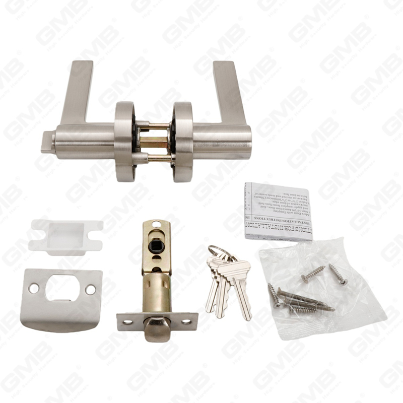 Serie de cerraduras de puerta con palanca tubular de alta resistencia, cerradura de manija de puerta de entrada con roseta redonda de aluminio (R2270)