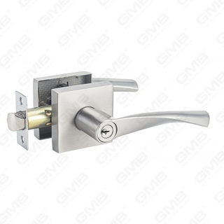 Serie de cerradura de puerta con palanca tubular de alta resistencia, cerradura de manija de puerta de entrada con roseta cuadrada de aleación de zinc (A2023)