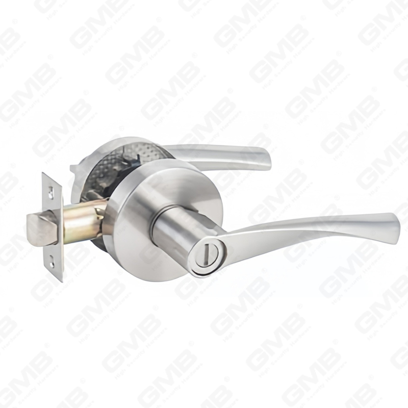 Serie de cerradura de puerta con palanca tubular de alta resistencia, cerradura de manija de puerta de entrada con roseta redonda de aleación de zinc (B2023)