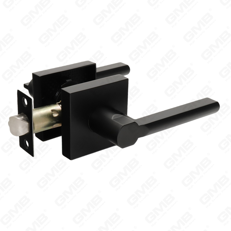 Serie de cerradura de puerta con palanca tubular de alta resistencia, cerradura de manija de puerta de entrada con roseta cuadrada de aleación de zinc (A2022)