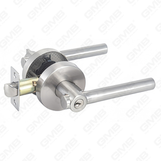 Serie de cerradura de puerta con palanca tubular de alta resistencia, cerradura de manija de puerta de entrada con roseta redonda de aleación de zinc （B2025）