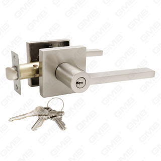 Serie de cerraduras de puerta con palanca tubular de alta resistencia, cerradura de manija de puerta de entrada con roseta cuadrada de aluminio (S2270)