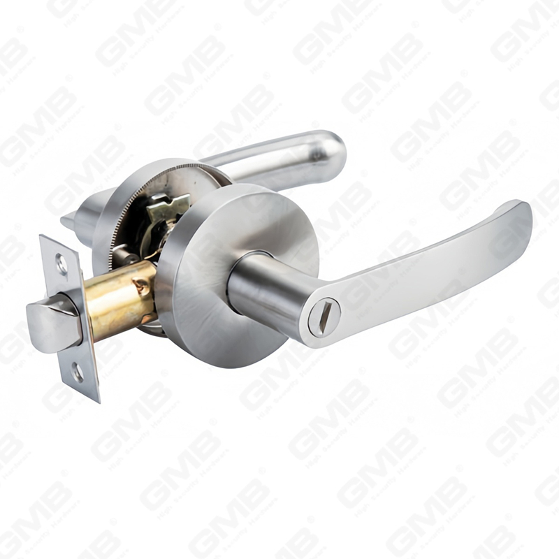 Serie de cerradura de puerta con palanca tubular de alta resistencia, cerradura de manija de puerta de entrada con roseta redonda de aleación de zinc (B3003)