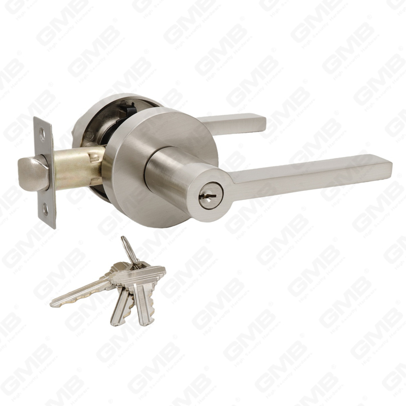 Serie de cerraduras de puerta con palanca tubular de alta resistencia, cerradura de manija de puerta de entrada con roseta redonda de aluminio (R2270)