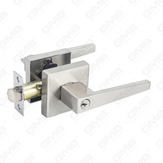 Serie de cerradura de puerta con palanca tubular de alta resistencia, cerradura de manija de puerta de entrada con roseta cuadrada de aleación de zinc (A2020)