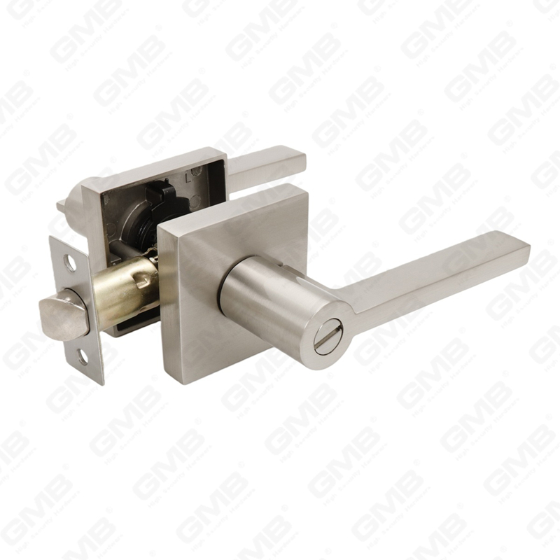 Serie de cerraduras de puerta con palanca tubular de alta resistencia, cerradura de manija de puerta de entrada con roseta cuadrada de aluminio (S2270)
