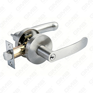 Serie de cerradura de puerta con palanca tubular de alta resistencia, cerradura de manija de puerta de entrada con roseta redonda de aleación de zinc (B3003)