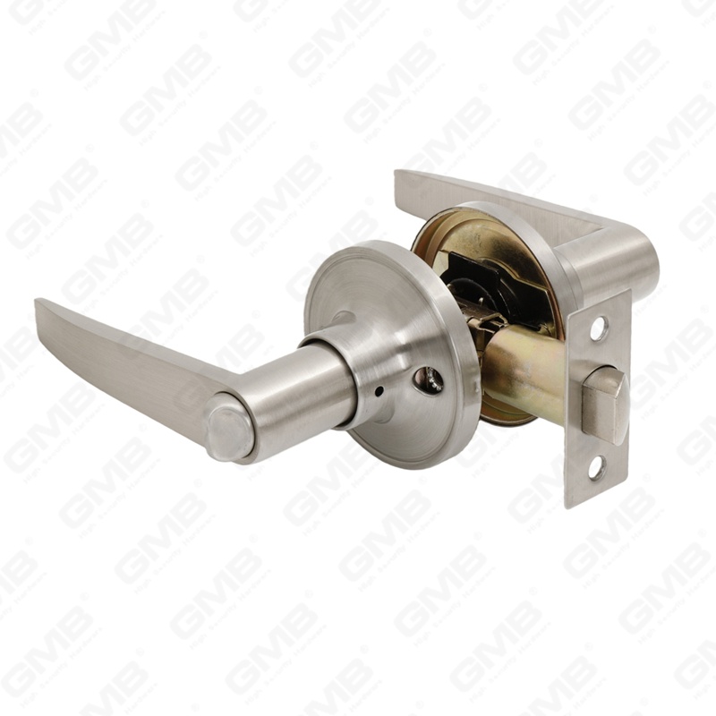 Cerradura de palanca cilíndrica comercial tubular con botón pulsador de aleación de zinc estándar ANSI UL (8008)
