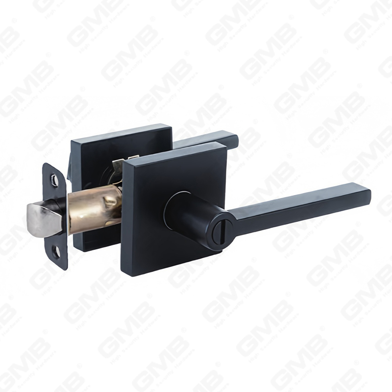 Serie de cerradura de puerta con palanca tubular de alta resistencia, cerradura de manija de puerta de entrada con roseta cuadrada de aleación de zinc (A3016)