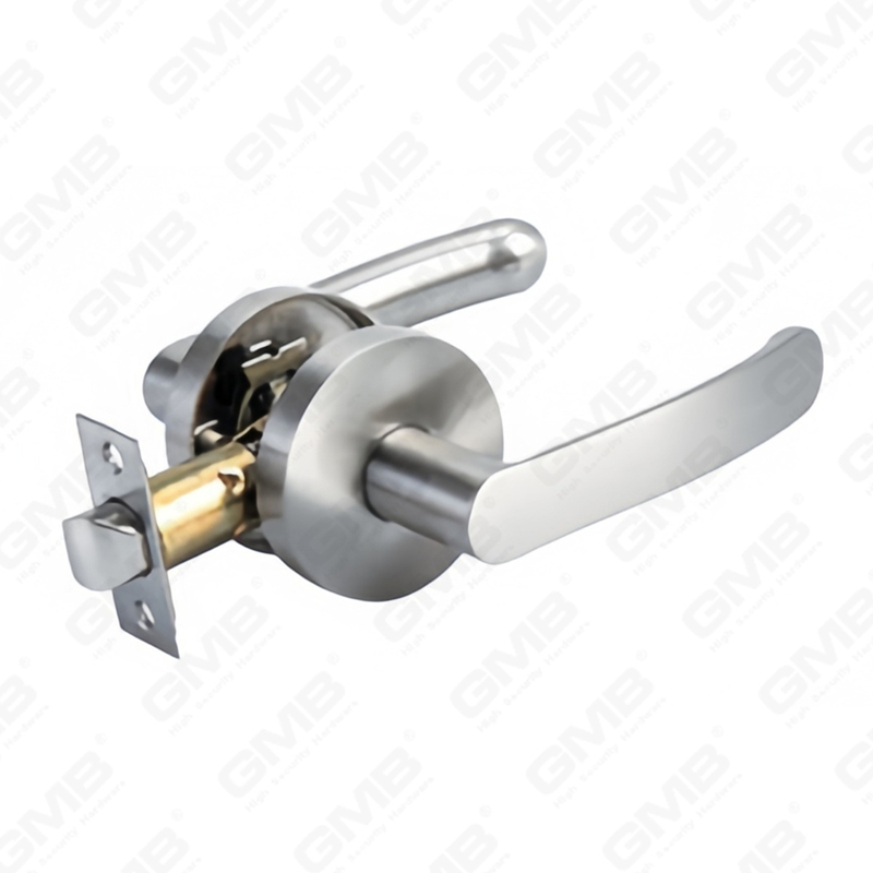 Serie de cerradura de puerta con palanca tubular de alta resistencia, cerradura de manija de puerta de entrada con roseta redonda de aleación de zinc (B3003)