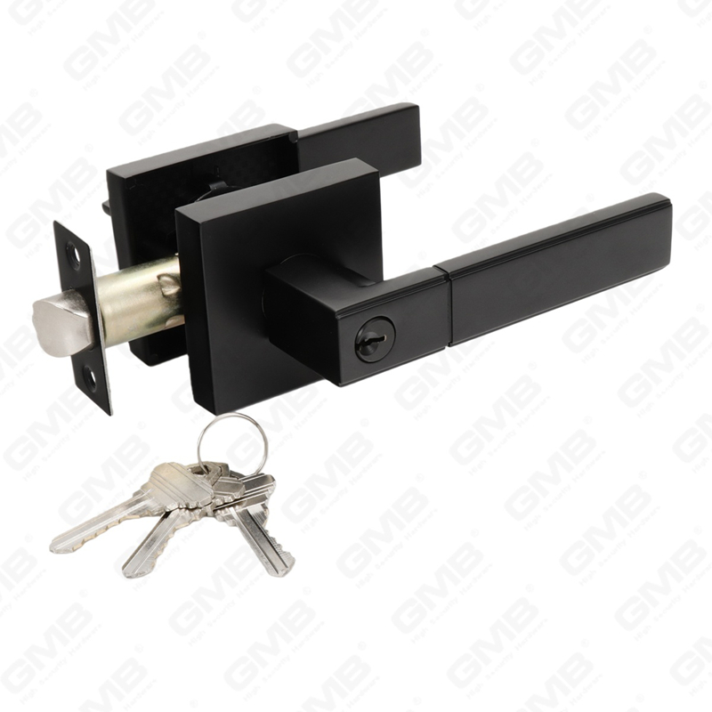 Serie de cerradura de puerta con palanca tubular de alta resistencia, cerradura de manija de puerta de entrada con roseta cuadrada de aleación de zinc (A2012)