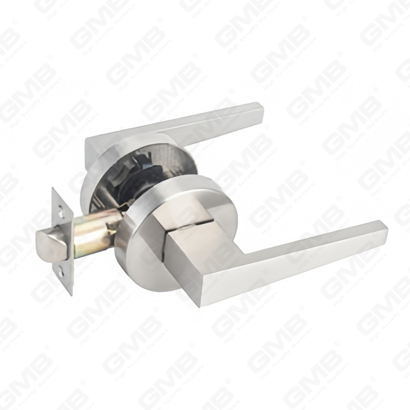 Serie de cerraduras de puerta con palanca tubular de alta resistencia, cerradura de manija de puerta de entrada con roseta redonda de aleación de zinc (B2020)