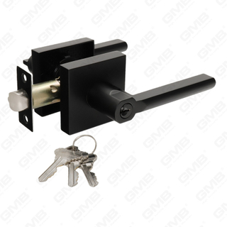 Serie de cerradura de puerta con palanca tubular de alta resistencia, cerradura de manija de puerta de entrada con roseta cuadrada de aleación de zinc (A2022)