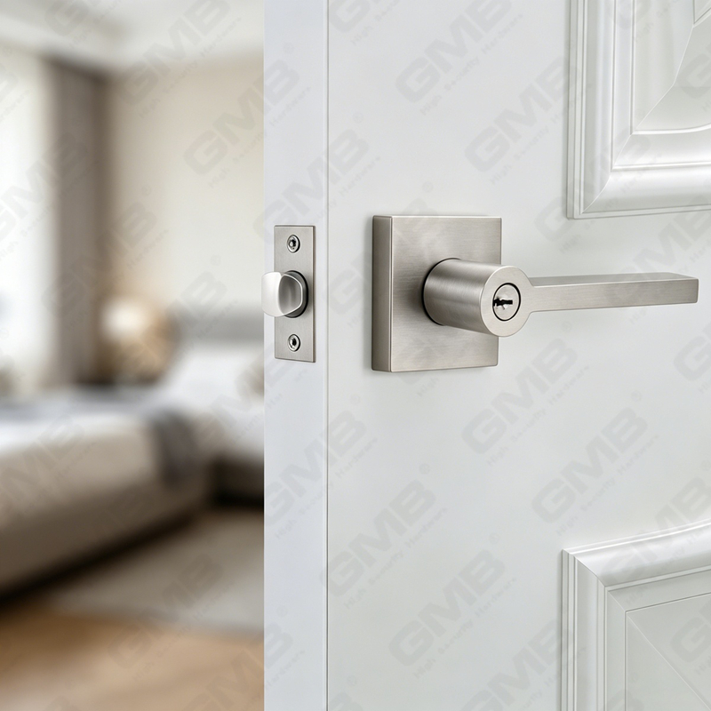 Serie de cerraduras de puerta con palanca tubular de alta resistencia, cerradura de manija de puerta de entrada con roseta cuadrada de aluminio (S2270)