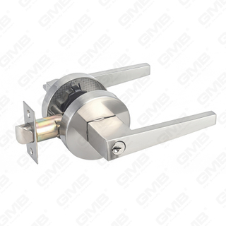 Serie de cerraduras de puerta con palanca tubular de alta resistencia, cerradura de manija de puerta de entrada con roseta redonda de aleación de zinc (B2020)