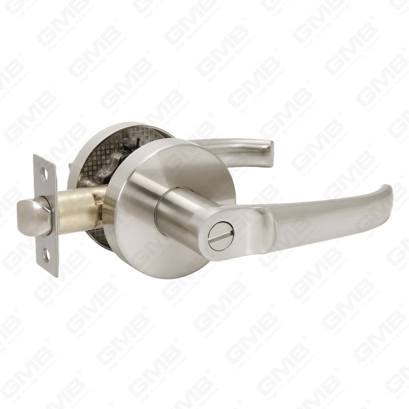 Serie de cerraduras de puerta con palanca tubular de alta resistencia, cerradura de manija de puerta de entrada con roseta redonda de aleación de zinc （B2006）