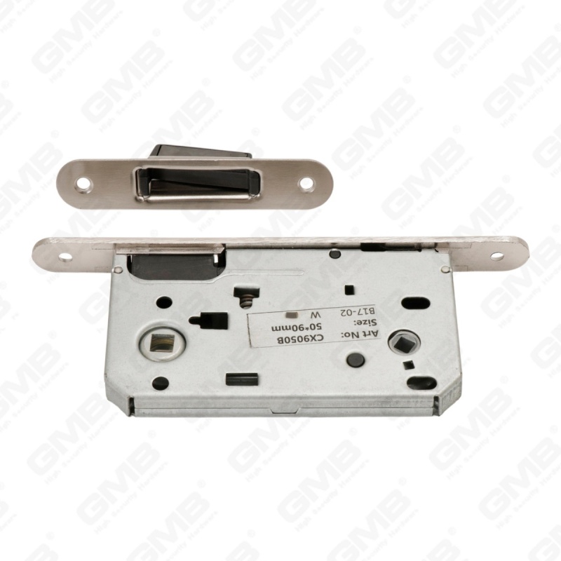 Cerradura de puerta de embutir silenciosa con embutir de seguridad, cierre magnético, cuerpo de cerradura con orificio para WC (CX9050B)