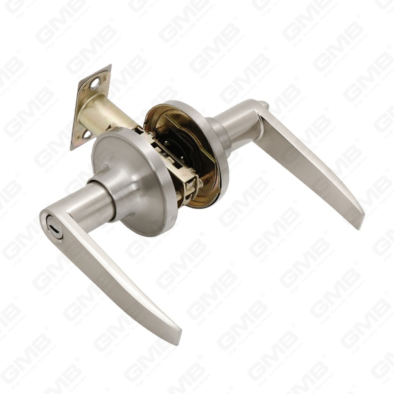Cerradura de palanca cilíndrica comercial tubular con botón pulsador de aleación de zinc estándar ANSI UL (8008)