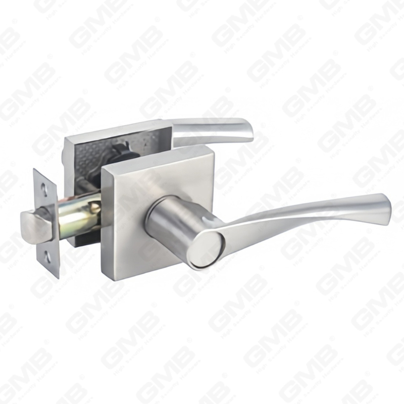 Serie de cerradura de puerta con palanca tubular de alta resistencia, cerradura de manija de puerta de entrada con roseta cuadrada de aleación de zinc (A2023)