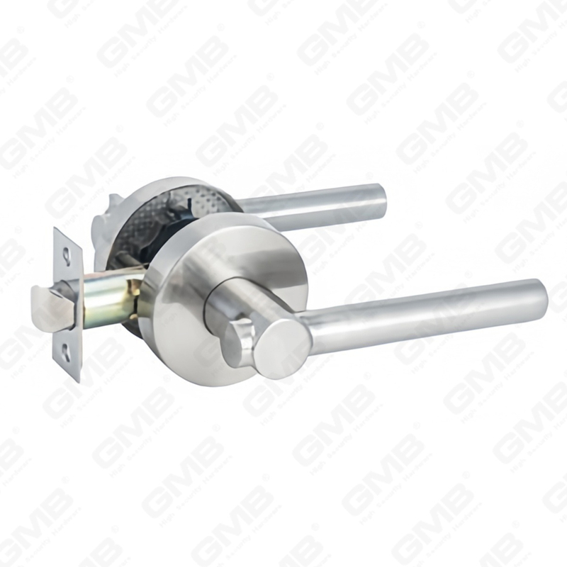 Serie de cerradura de puerta con palanca tubular de alta resistencia, cerradura de manija de puerta de entrada con roseta redonda de aleación de zinc （B2025）