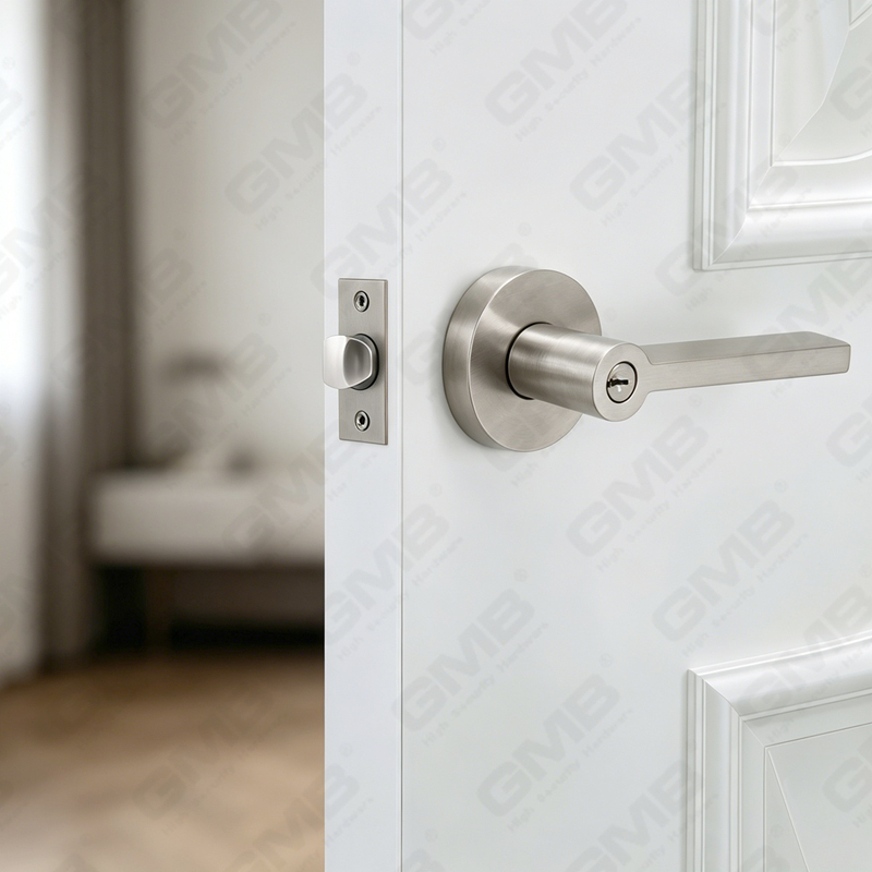 Serie de cerraduras de puerta con palanca tubular de alta resistencia, cerradura de manija de puerta de entrada con roseta redonda de aluminio (R2270)